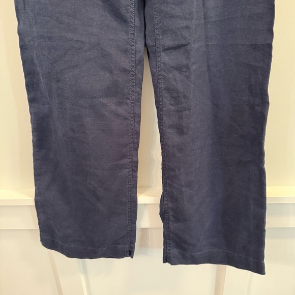 Women’s INC Navy Blue linen Wide-Leg Pants with Drawstring waist size 2 - Picture 3 of 6